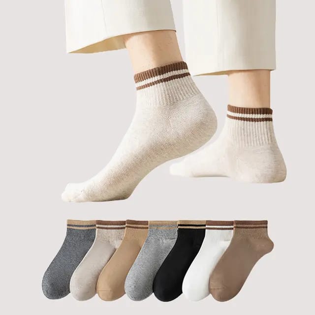 Men's Thin Low Cut Striped Cotton Socks